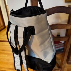 DSW  BACKPACK/PURSE GRAY, zip up compartments, excellent condition